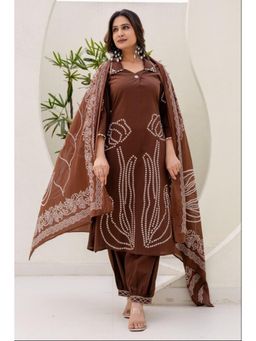 Autumnlane - Girnar Tan Cotton Kurta With Salwar & Dupatta