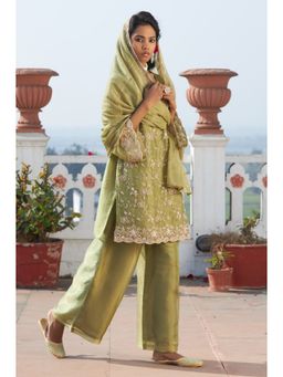 Autumnlane - Mihika Shamrock Full Work Kurti With Pant & Dupatta