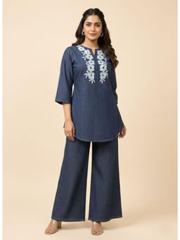 Autumnlane - Prisha Royal Embroidery Denim Co-Ord Set