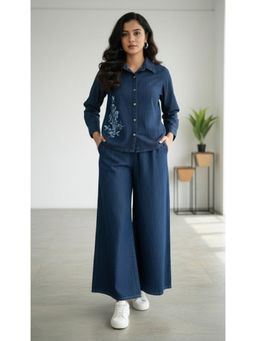 Autumnlane - Prisha Tiffany Embroidery Denim Co-Ord Set