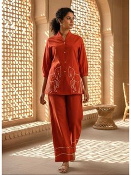 Autumnlane - Sargi Tangerine Embroidery Co-Ord Set