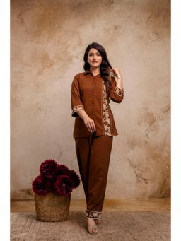 Autumnlane - Viyona Mousse Cotton Embroidered Co-Ord Set