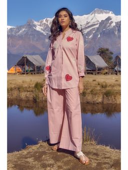 Autumnlane - Wespret Soft pink Applique Cotton Co-Ord Set