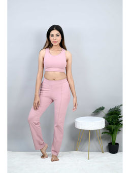 MLADA - Women Pink Luxury Athleisure Straight Trackpant