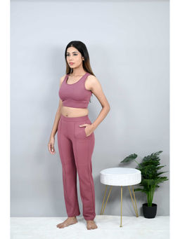MLADA - Women Mauve Luxury Athleisure Straight Trackpant