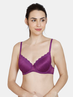Zivame - Rosaline Everyday Padded Wired 3/4Th Coverage T-Shirt Bra - Charisma - Purple