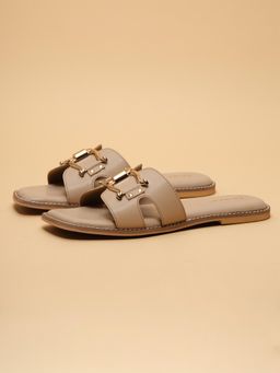 ERIDANI - Livvy Beige Slip-On Flats