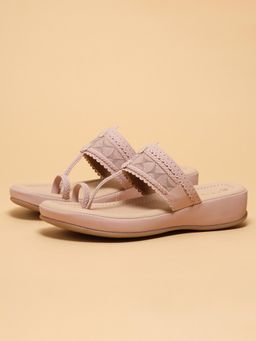 ERIDANI - Yavi Pink Kolhapuri Flatforms
