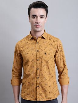 Cantabil - Men Cotton Mustard Casual Full Sleeves Shirt