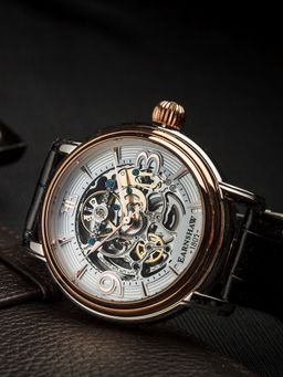 Earnshaw - Longcase Automatic Skeleton White Round Dial Mens Watch - ES-8011-06