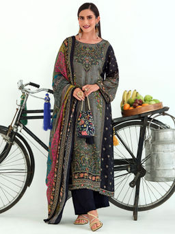 Stylee LIFESTYLE - Multi-Color Wool Digital Printed Unstitched Dress Material (Set of 3)