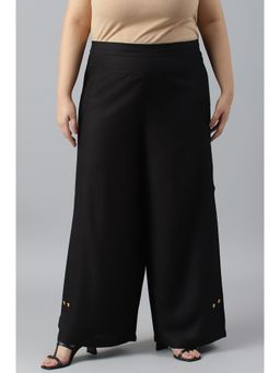 W - Black Solid Parallel Pant