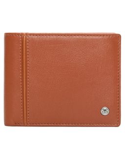 Titan - Solid Leather Bifold Wallet in Color Tan