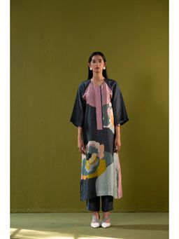 clos - Blue Print Kurta Paired With Pant (Set of 2)