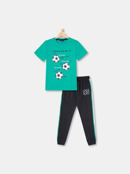 R&B - Multi-Color Graphic Print Relaxed Boys Sleepwear Set
