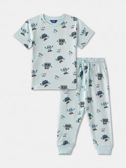 R&B - Blue Graphic Print Relaxed Boys Sleepwear Set