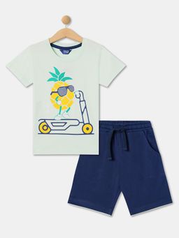 R&B - Boys Blue Graphic Print Relaxed Sleepwear Set