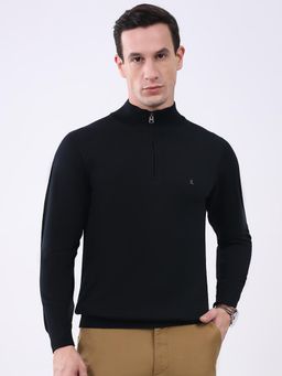 Monte Carlo - Men Black High Neck Full Sleeve Sweater