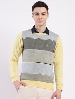 Monte Carlo - Men Yellow Round Neck Full Sleeve Sweater