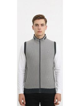Pierre Carlo - Men Grey Regular Sleeveless Cardigan