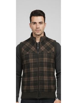 Pierre Carlo - Men Brown Regular Sleeveless Cardigan