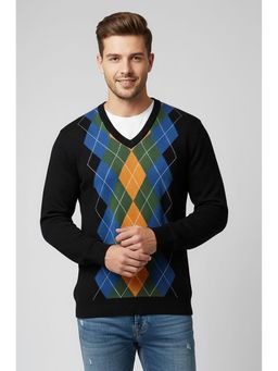 Pierre Carlo - Men Black Regular Full Sleeves Sweater