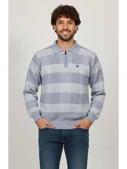 Pierre Carlo - Men Blue Regular Full Sleeves Sweater