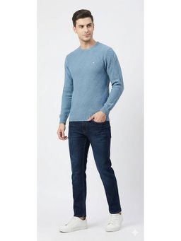 Pierre Carlo - Men Blue Regular Full Sleeves Sweater