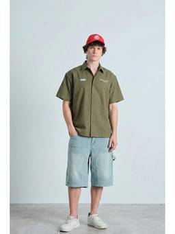 Bonkers Corner - Men Olive Oversized Shirt