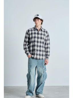 Bonkers Corner - Men Navy Blue Check Shirt