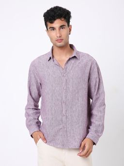 BLNK - Premium Linen Blend Mauve Textured Shirt