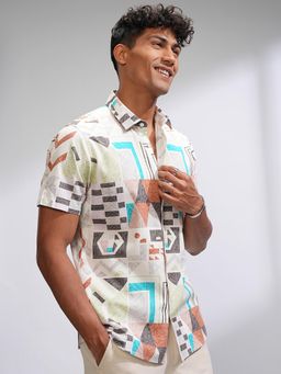 LOCOMOTIVE - Premium Men Multicolor Printed Slim Fit Casual Shirt