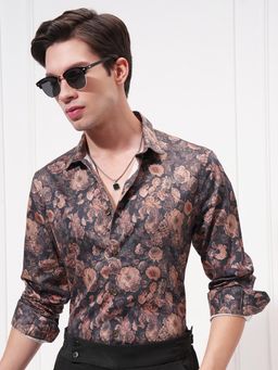 LOCOMOTIVE - Premium Men Multi-Color Satin Printed Occasion Slim Fit Shirt