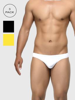 BASIICS by La Intimo - Multi-Color Men's Low Waist Semi Seamless Thong - (Pack of 3)
