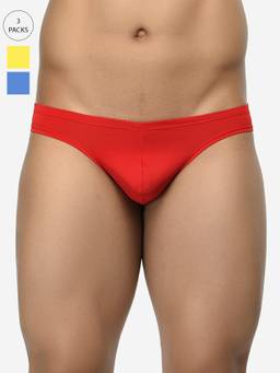 BASIICS by La Intimo - Multi-Color Men's Low Waist Semi Seamless Thong - (Pack of 3)