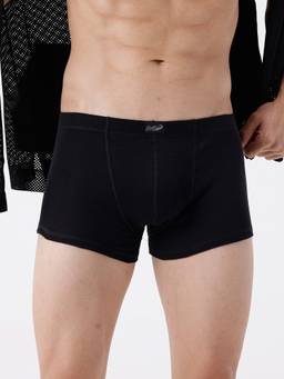 Crocodile - Black Men Comfort Fit Pure Cotton Solid Trunk