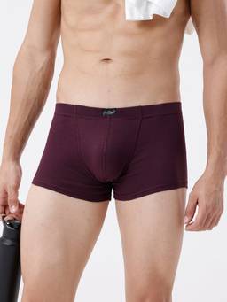 Crocodile - Maroon Men Comfort Fit Pure Cotton Solid Trunk
