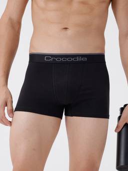 Crocodile - Black Men Comfort Fit Cotton Blend Typography Trunk