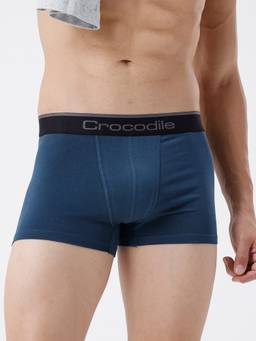 Crocodile - Teal Men Comfort Fit Cotton Blend Typography Trunk