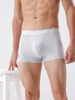 Crocodile - Grey Men Comfort Fit Cotton Blend Typography Trunk