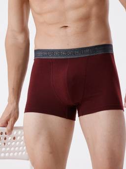 Crocodile - Maroon Men Comfort Fit Cotton Blend Typography Trunk
