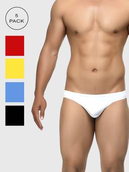 La Intimo - Multi-Color Men's Low Waist Semi Seamless Thong - (Pack of 5)