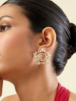 Isharya - White Santuario Spiral Studs Earnings