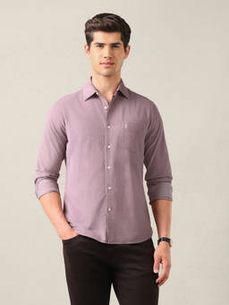 U.S. POLO ASSN. - Pink Cotton Solid/Plain Collar Neck Shirt