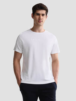 U.S. POLO ASSN. - White Polyester Solid/Plain Crew Neck T-Shirt