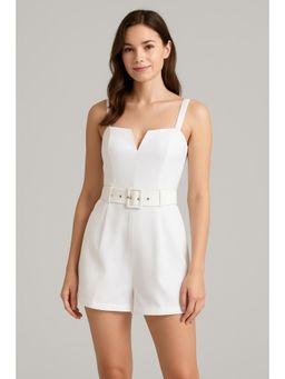 Cider - Solid V-Wire Playsuit with Belt (Set of 2)