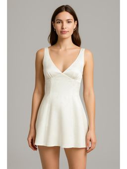 Cider - Satin Floral Print Tie Back Short Dress