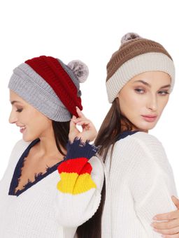 Bharatasya - Chunky Pom Pom Caps (Pack of 2)