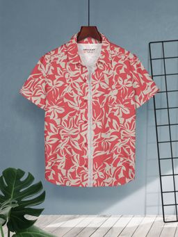 HELLCAT - Red Trendy Regular Fit Printed Causal Shirt for Boys