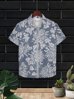 HELLCAT - Grey Trendy Regular Fit Printed Causal Shirt for Boys